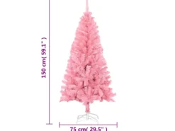 vidaXL Künstlicher Weihnachtsbaum mit Ständer Rosa 150 cm PVC
