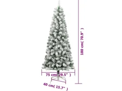 vidaXL Künstlicher Weihnachtsbaum Klappbar Beschneit 180 cm Modell 4