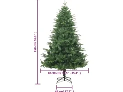 vidaXL Künstlicher Weihnachtsbaum Grün 150 cm PVC PE