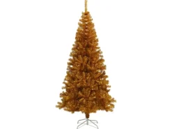 vidaXL Künstlicher Weihnachtsbaum mit Ständer Golden 180 cm PET
