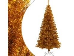 vidaXL Künstlicher Weihnachtsbaum mit Ständer Golden 180 cm PET