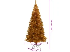 vidaXL Künstlicher Weihnachtsbaum mit Ständer Golden 180 cm PET