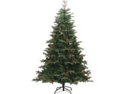 vidaXL Künstlicher Weihnachtsbaum Klappbar mit Zapfen Beeren 180 cm Modell 3