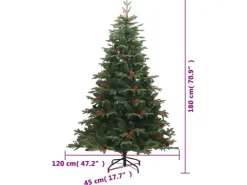 vidaXL Künstlicher Weihnachtsbaum Klappbar mit Zapfen   Beeren 180 cm Modell 3