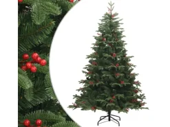 vidaXL Künstlicher Weihnachtsbaum Klappbar mit Zapfen   Beeren 180 cm Modell 3