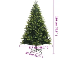 vidaXL Künstlicher Weihnachtsbaum Klappbar mit Ständer 180 cm Modell 3