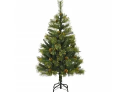 vidaXL Künstlicher Weihnachtsbaum Klappbar mit Zapfen 150 cm