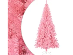 vidaXL Künstlicher Weihnachtsbaum mit Ständer Rosa 210 cm PVC