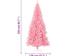 vidaXL Künstlicher Weihnachtsbaum mit Ständer Rosa 210 cm PVC