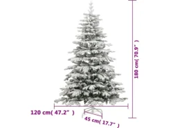 vidaXL Künstlicher Weihnachtsbaum Klappbar Beschneit 180 cm Modell 5