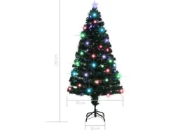 vidaXL Künstlicher Weihnachtsbaum mit StänderLED 150 cm Fiberoptik