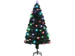 vidaXL Künstlicher Weihnachtsbaum mit StänderLED 150 cm Fiberoptik