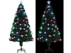 vidaXL Künstlicher Weihnachtsbaum mit StänderLED 150 cm Fiberoptik