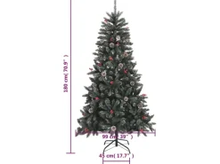vidaXL Künstlicher Weihnachtsbaum mit Ständer Grün 180 cm PVC