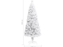 vidaXL Künstlicher Weihnachtsbaum mit LED Weiß 240 cm Glasfaser