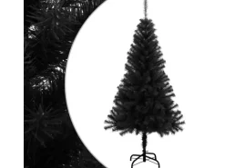 vidaXL Künstlicher Weihnachtsbaum mit Ständer Schwarz 150 cm PVC