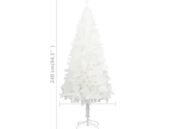 vidaXL Künstlicher Weihnachtsbaum Naturgetreue Nadeln Weiß 240 cm