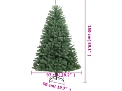 vidaXL Künstlicher Weihnachtsbaum Klappbar mit Ständer Grün 150 cm Modell 1