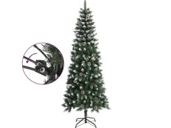 vidaXL Künstlicher Weihnachtsbaum mit Ständer Grün 240 cm PVC Modell 1