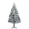vidaXL Künstlicher Weihnachtsbaum Beschneit Grün 240 cm PVC
