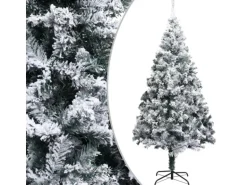 vidaXL Künstlicher Weihnachtsbaum Beschneit Grün 240 cm PVC