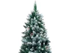 vidaXL Künstlicher Weihnachtsbaum mit Zapfen und Schnee 210 cm