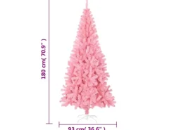 vidaXL Künstlicher Weihnachtsbaum mit Ständer Rosa 180 cm PVC