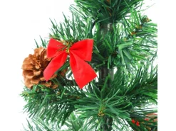 vidaXL Künstlicher Weihnachtsbaum mit Kugeln und LEDs Grün 64 cm