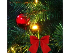 vidaXL Künstlicher Weihnachtsbaum mit Kugeln und LEDs Grün 64 cm