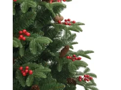 vidaXL Künstlicher Weihnachtsbaum Klappbar mit Zapfen   Beeren 240 cm Modell 1
