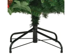 vidaXL Künstlicher Weihnachtsbaum Klappbar mit Zapfen   Beeren 240 cm Modell 1