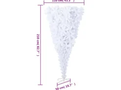 vidaXL Künstlicher Weihnachtsbaum mit Ständer Umgekehrt Weiß 210 cm
