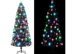 vidaXL Künstlicher Weihnachtsbaum mit Ständer/LED 240 cm Fiberoptik Modell 1