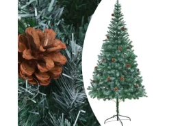 vidaXL Künstlicher Weihnachtsbaum mit Tannenzapfen 210 cm