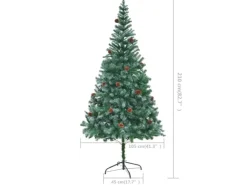 vidaXL Künstlicher Weihnachtsbaum mit Tannenzapfen 210 cm