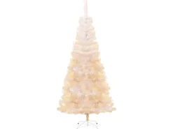 vidaXL Künstlicher Weihnachtsbaum Schillernde Spitzen Weiß 240 cm PVC