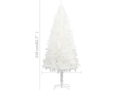 vidaXL Künstlicher Weihnachtsbaum Naturgetreue Nadeln Weiß 210 cm