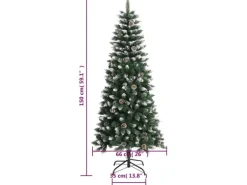 vidaXL Künstlicher Weihnachtsbaum mit Ständer Grün 150 cm PVC Modell 1