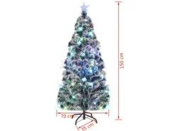 vidaXL Künstlicher Weihnachtsbaum mit StänderLED 150 cm Fiberoptik Modell 1