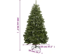 vidaXL Künstlicher Weihnachtsbaum Klappbar mit Ständer Grün 240 cm