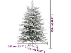 vidaXL Künstlicher Weihnachtsbaum Klappbar Beschneit 150 cm Modell 5