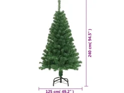 vidaXL Künstlicher Weihnachtsbaum mit Dicken Zweigen Grün 240 cm PVC