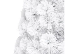 vidaXL Künstlicher Weihnachtsbaum mit LED Weiß 120 cm Glasfaser