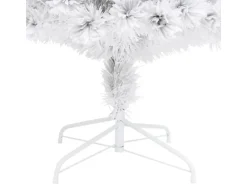 vidaXL Künstlicher Weihnachtsbaum mit LED Weiß 120 cm Glasfaser