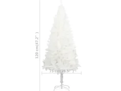 vidaXL Künstlicher Weihnachtsbaum Naturgetreue Nadeln Weiß 120 cm