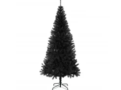 vidaXL Künstlicher Weihnachtsbaum mit Ständer Schwarz 180 cm PVC