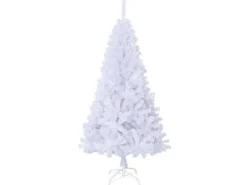 vidaXL Künstlicher Weihnachtsbaum mit Dicken Zweigen Weiß 120 cm PVC
