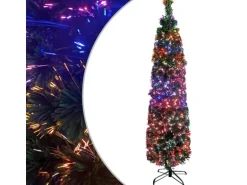 vidaXL Künstlicher Weihnachtsbaum Schlank mit Ständer 240 cm Glasfaser