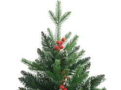 vidaXL Künstlicher Weihnachtsbaum Klappbar mit Roten Beeren 210 cm