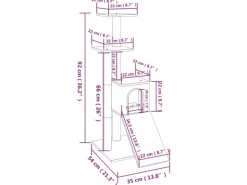 vidaXL Kratzbaum mit Sisal-KratzSäulen Hellgrau 92 cm
